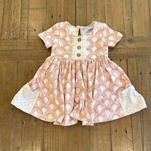 Serendipity pink rainbow twirl dress